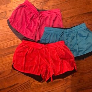 Set of 3 reversible drawstring workout shorts!